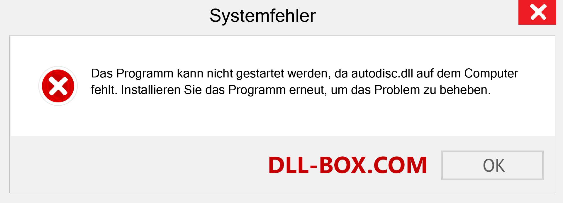 autodisc.dll-Datei fehlt?. Download für Windows 7, 8, 10 - Fix autodisc dll Missing Error unter Windows, Fotos, Bildern